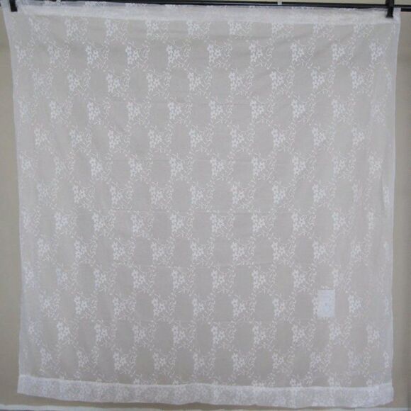 Curtain Lace Panel Floral Small Flowers 57 x 58 - Picture 1 of 3